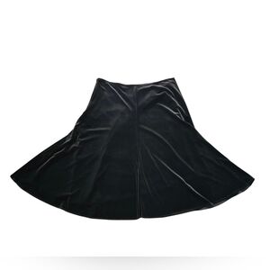 Vintage Y2K Soft Works Black Velvet A-Line Skirt L Canada Made Goth Witchy